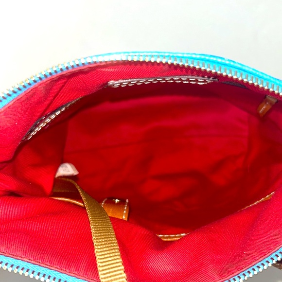 Dooney & Bourke “Gretta“ Blue & White Monogram Crossbody Bag | Leather - Picture 7 of 13